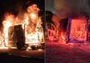 Una falla mecánica desató un voraz fuego en una ambulancia oficial
